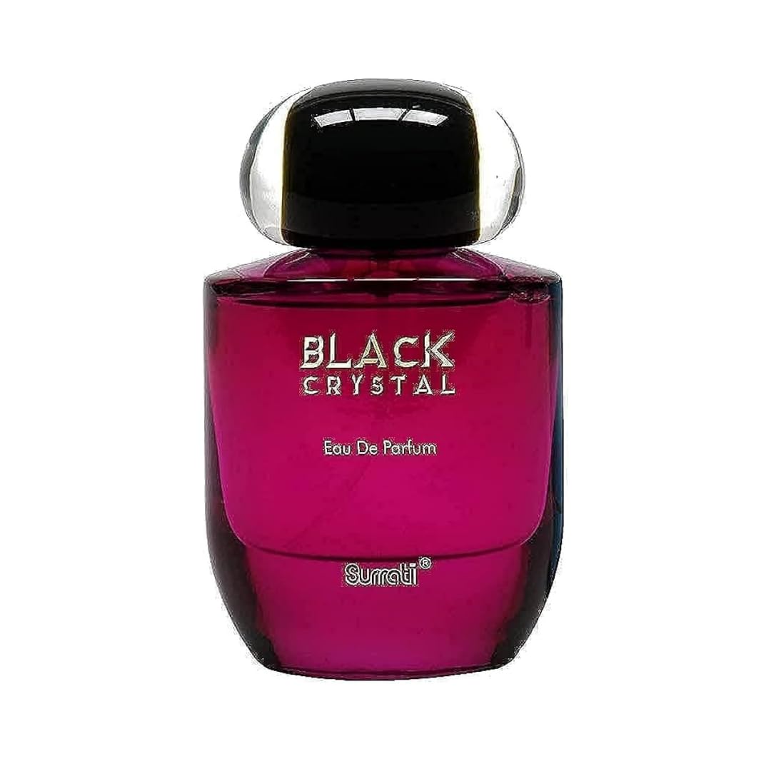 Surrati Black Crystal Arabian Perfumes For Women - Eau de Parfum Spray 100ML (3.4 OZ), Exotic Womens Perfume With Vanilla, Blasamic & Oriental Notes - Long Lasting Perfume For All Day Freshness