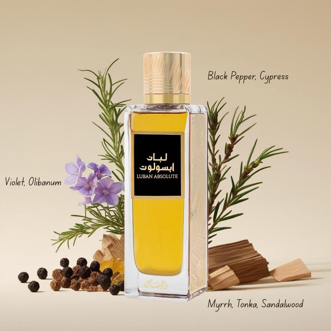 RASASI Luban Absolute Eau de Parfum Spray 200ml (6.76 Oz) | Luxury Woody Fragrance with Olibanum, Myrrh & Sandalwood | Dark Woody Unisex Perfume