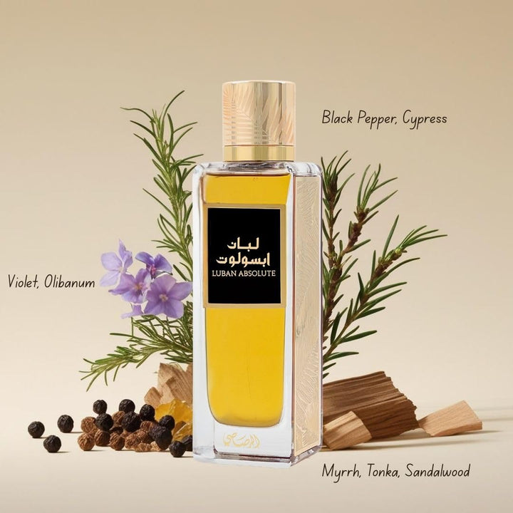 RASASI Luban Absolute Eau de Parfum Spray 200ml (6.76 Oz) | Luxury Woody Fragrance with Olibanum, Myrrh & Sandalwood | Dark Woody Unisex Perfume