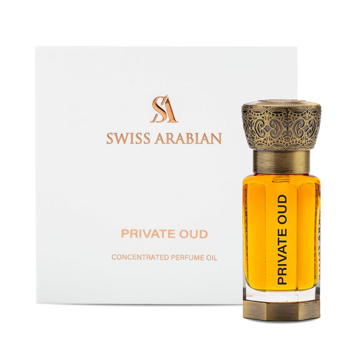 Swiss Arabian Private Oud - Luxury Products From Dubai - Long Lasting, Addictive Personal Perfume Oil Fragrance - A Seductive Signature Aroma - 0.4 Oz