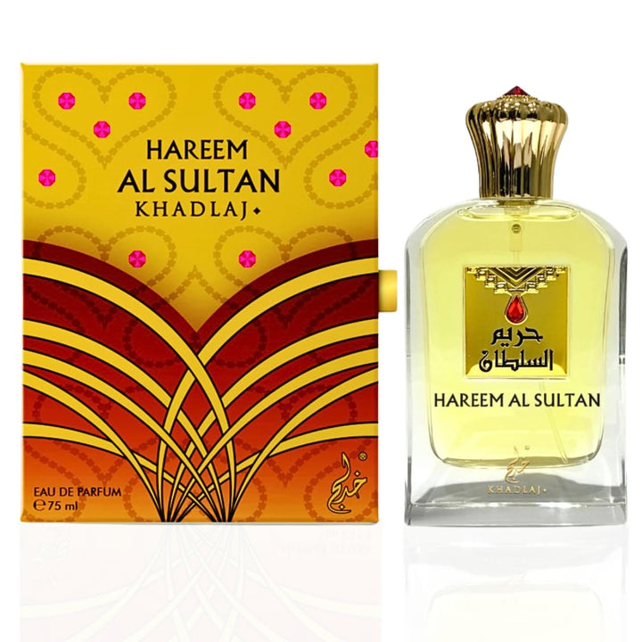 Khadlaj Hareem Al Sultan Gold – Floral, Spicy, Oud, Woody – Eau de Parfum Spray Long-Lasting Fragrance for Unisex, 2.5 Ounce / 75ml
