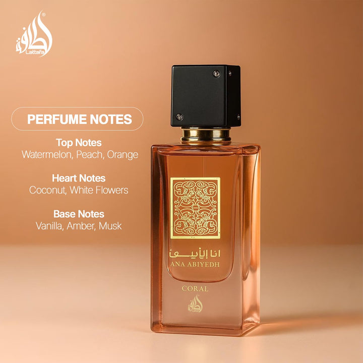 Lattafa Ana Abiyedh Scarlet – Fruity, Floral, Spicy, Sweet – Eau de Parfum Spray Long-Lasting Fragrance for Unisex, 2.0 Ounce / 60 ml