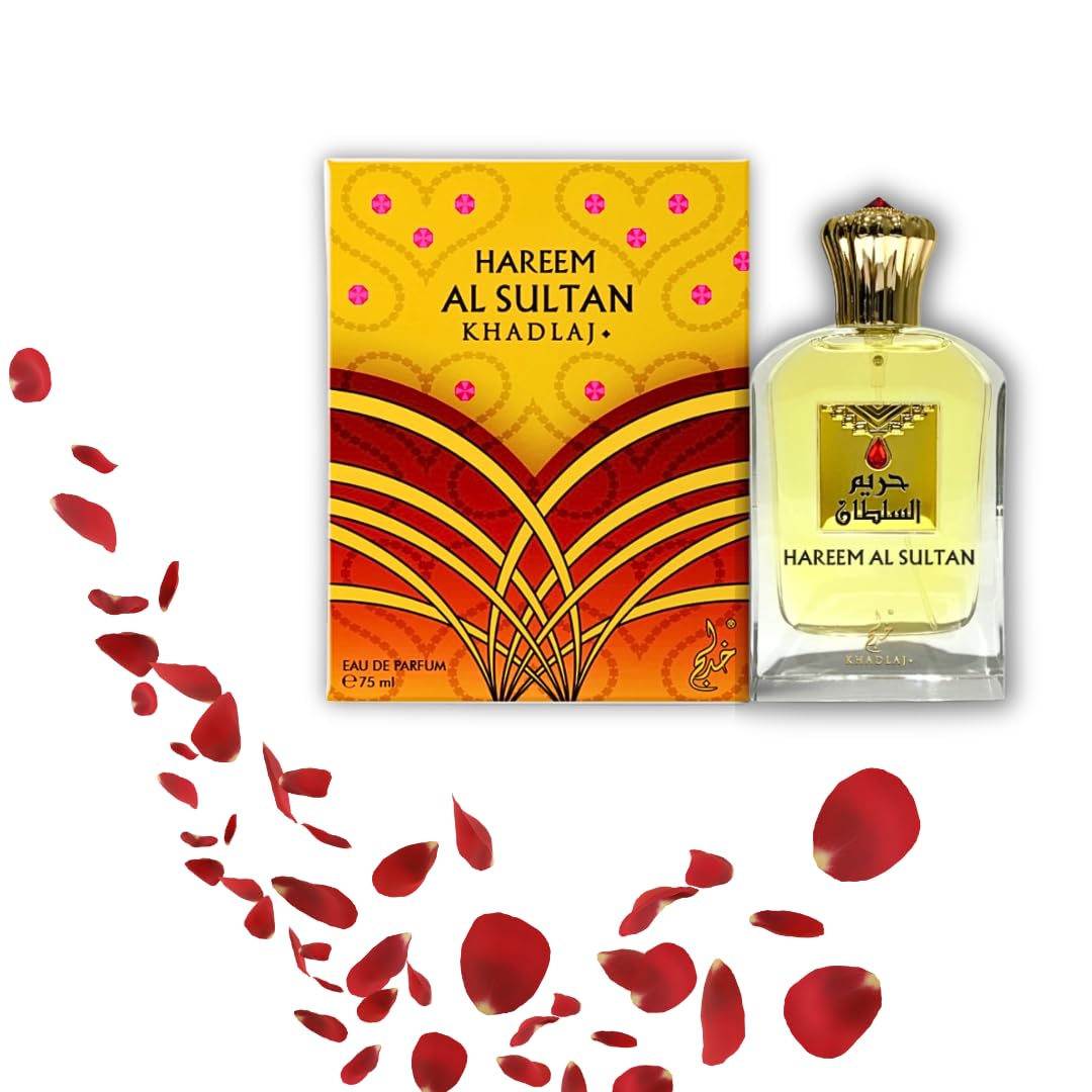 Khadlaj Hareem Al Sultan Gold – Floral, Spicy, Oud, Woody – Eau de Parfum Spray Long-Lasting Fragrance for Unisex, 2.5 Ounce / 75ml