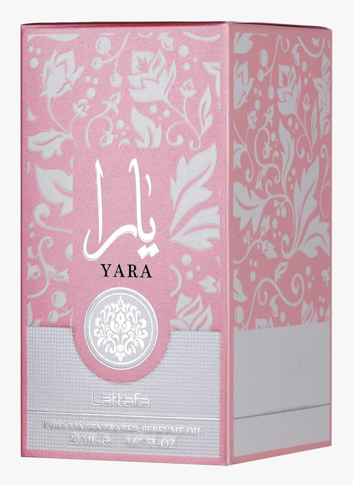 Lattafa Yara – Floral, Gourmand, Fruity, Musky – Pure Concentrated Perfume Oil Long-Lasting Fragrance for Women, 0.67 Ounce / 20 ml