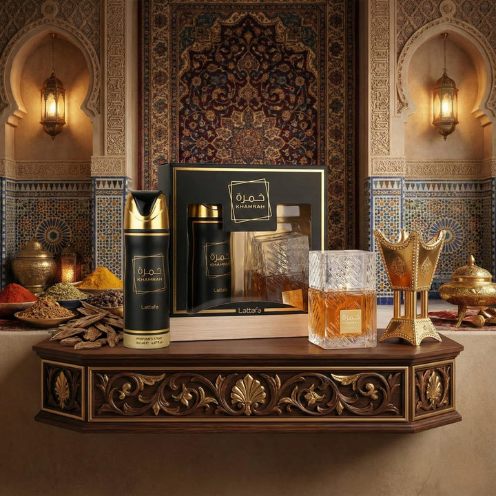 Lattafa Khamrah 2 Pcs Giftset With 100ml Edp + 200ml Perfumed Spray