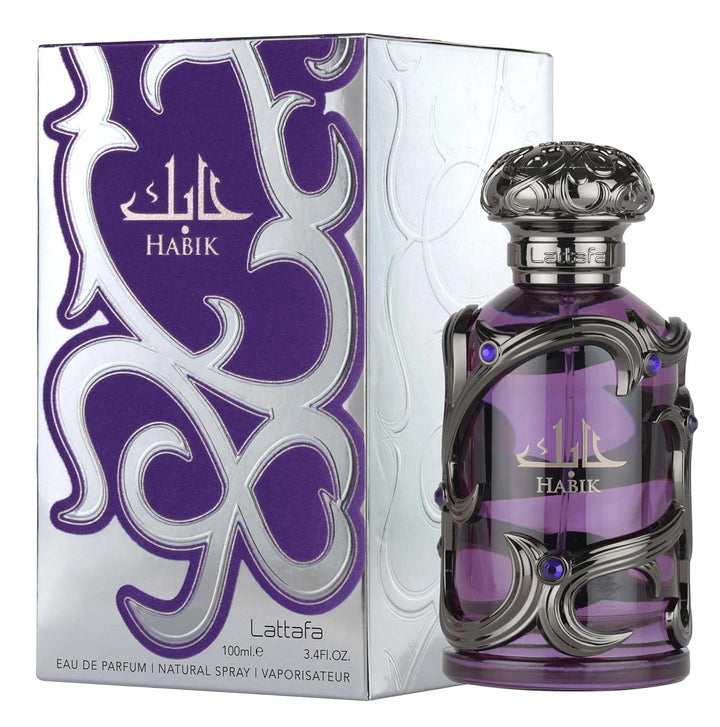 Lattafa Habik – Spicy, Aromatic, Woody, Musky – Eau de Parfum Spray Long-Lasting Fragrance for Men, 3.4 Ounce / 100 ml
